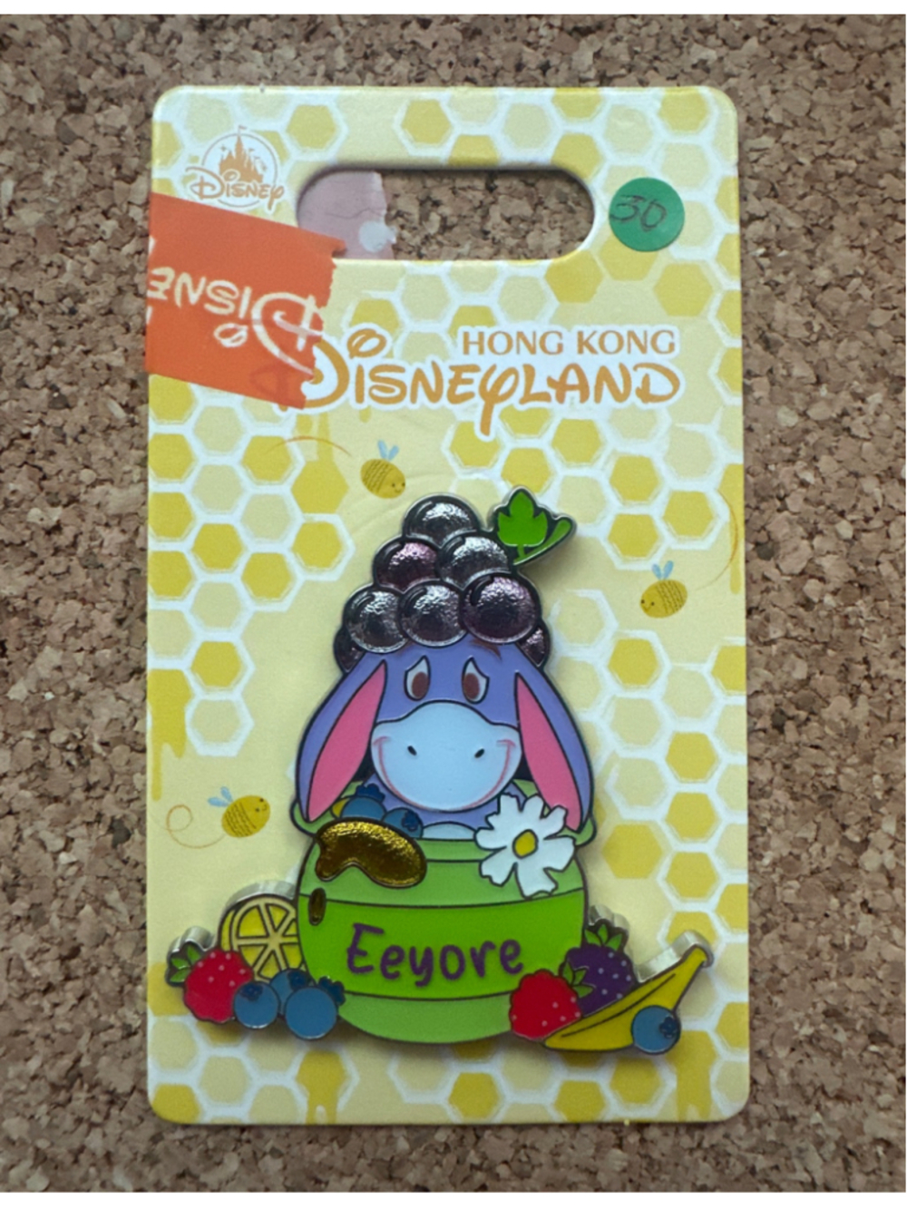 Hong Kong Disney Winnie the Pooh Eeyore Fruit Pin